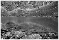 Lake in Aquarius Valley near Arrigetch Peaks. Gates of the Arctic National Park ( black and white)