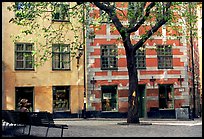Small plaza in Gamla Stan. Stockholm, Sweden ( color)