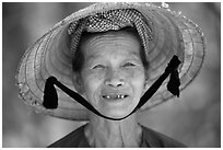 Villager with conical hat, Ben Tre. Vietnam ( black and white)