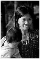 Young mother and child, near Ben Tre. Vietnam ( black and white)