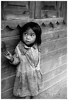 Girl of minority village, near Dalat. Vietnam ( black and white)
