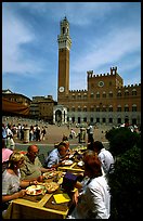 Outdoor dinning on Piazza Del Campo. Siena, Tuscany, Italy ( color)