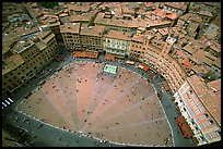 The square paving divided into nine sectors, representing members of the Coucil of Nine.. Siena, Tuscany, Italy ( color)