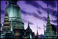 Wat Suan Dok temple at dusk. Chiang Mai, Thailand ( color)