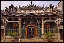 Facade, Thien Hau Pagoda, district 5. Cholon, District 5, Ho Chi Minh City, Vietnam ( color)