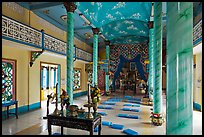 Main ceremonial room, Saigon Caodai temple, district 5. Ho Chi Minh City, Vietnam ( color)
