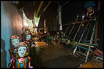 Water puppet theater backstage, Thang Long Theatre. Hanoi, Vietnam ( color)