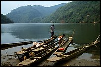 Dugout boats on the shore of Ba Be Lake. Northeast Vietnam ( color)
