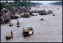 Heavy activity on the river. Can Tho, Vietnam ( color)