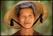Villager with conical hat, Ben Tre. Vietnam ( color)