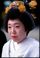 Bride with traditional make-up. Tokyo, Japan