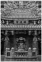 Facade, Guandu Temple. Taipei, Taiwan (black and white)