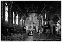 Upper Chapel of the Basilica of Holy Blood (Heilig-Bloedbasiliek). Bruges, Belgium ( black and white)
