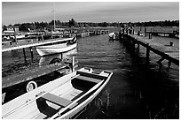 Boats and pier. Gotaland, Sweden ( black and white)