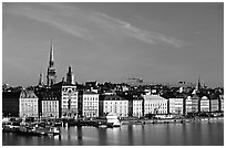 View of Gamla Stan across Salsjon. Stockholm, Sweden (black and white)