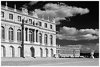 Versailles Palace facade in classical style. France ( black and white)