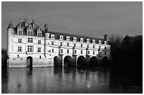 Chenonceaux chateau. Loire Valley, France ( black and white)
