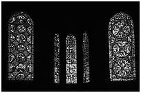 Stained glass windows, Bourges Cathedral. Bourges, Berry, France ( black and white)