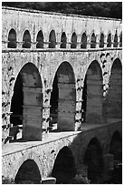 Arches of Pont du Gard. France ( black and white)