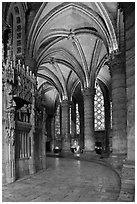 Ambulatory, Cathedrale Notre-Dame de Chartres. France ( black and white)