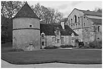 Dovecote, Cistercian Abbey of Fontenay. Burgundy, France ( black and white)