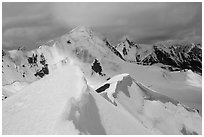 Snowy ridge above Shingo La, Zanskar, Jammu and Kashmir. India ( black and white)