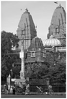 Hindu shrine. New Delhi, India ( black and white)