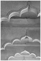 Arches and roof detail, Diwan-i-Am, Red Fort. New Delhi, India ( black and white)
