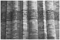 Detail of flutted sandstone, Qutb Minar. New Delhi, India ( black and white)