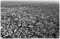 Blue City, seen from Mehrangarh Fort. Jodhpur, Rajasthan, India ( black and white)