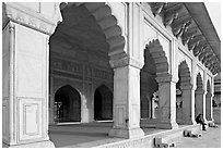 Khas Mahal main pavilion, Agra Fort. Agra, Uttar Pradesh, India ( black and white)