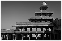 Panch Mahal. Fatehpur Sikri, Uttar Pradesh, India (black and white)
