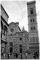 Campanile tower and Duomo. Florence, Tuscany, Italy ( black and white)