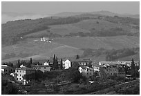 Countryside around the town. San Gimignano, Tuscany, Italy (black and white)