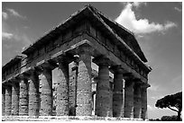 Tempio di Nettuno (Temple of Neptune), a Greek temple (5th century BC). Campania, Italy (black and white)