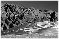 Eureka Dunes and Last Chance range, late afternoon. Death Valley National Park, California, USA. (black and white)