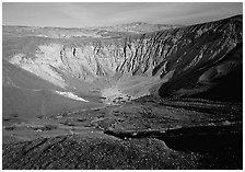 Ubehebe Crater. Death Valley National Park, California, USA. (black and white)