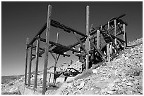 Cashier mine near Eureka mine, morning. Death Valley National Park, California, USA. (black and white)