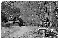 Davis House, Mountain Farm Museum, North Carolina. Great Smoky Mountains National Park ( black and white)
