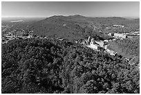 View of Hot Springs from the mountain tower in winter. Hot Springs National Park ( black and white)