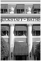 Blue shades, Buckstaff Baths. Hot Springs National Park ( black and white)