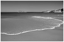 Beach, Cuyler Harbor, mid-day, San Miguel Island. Channel Islands National Park, California, USA. (black and white)