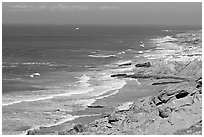 Coastline near Point Bennett , San Miguel Island. Channel Islands National Park ( black and white)