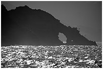 Sea arch, Santa Cruz Island. Channel Islands National Park ( black and white)