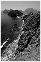 Cliffs near Inspiration Point, East Anacapa Island. Channel Islands National Park ( black and white)