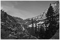 Alpine cirque, Marble Fork of the Kaweah River. Sequoia National Park ( black and white)