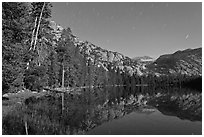 Merced Lake by moonlight. Yosemite National Park ( black and white)