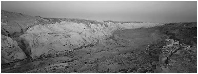 Waterpocket fold in pastel hues at dawn. Capitol Reef National Park (Panoramic black and white)