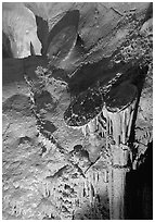 Rare parachute underground formations, Lehman Caves. Great Basin National Park ( black and white)