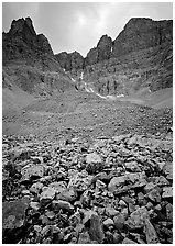 Wheeler Peak Glacier, lowest in latitude in the US. Great Basin National Park ( black and white)